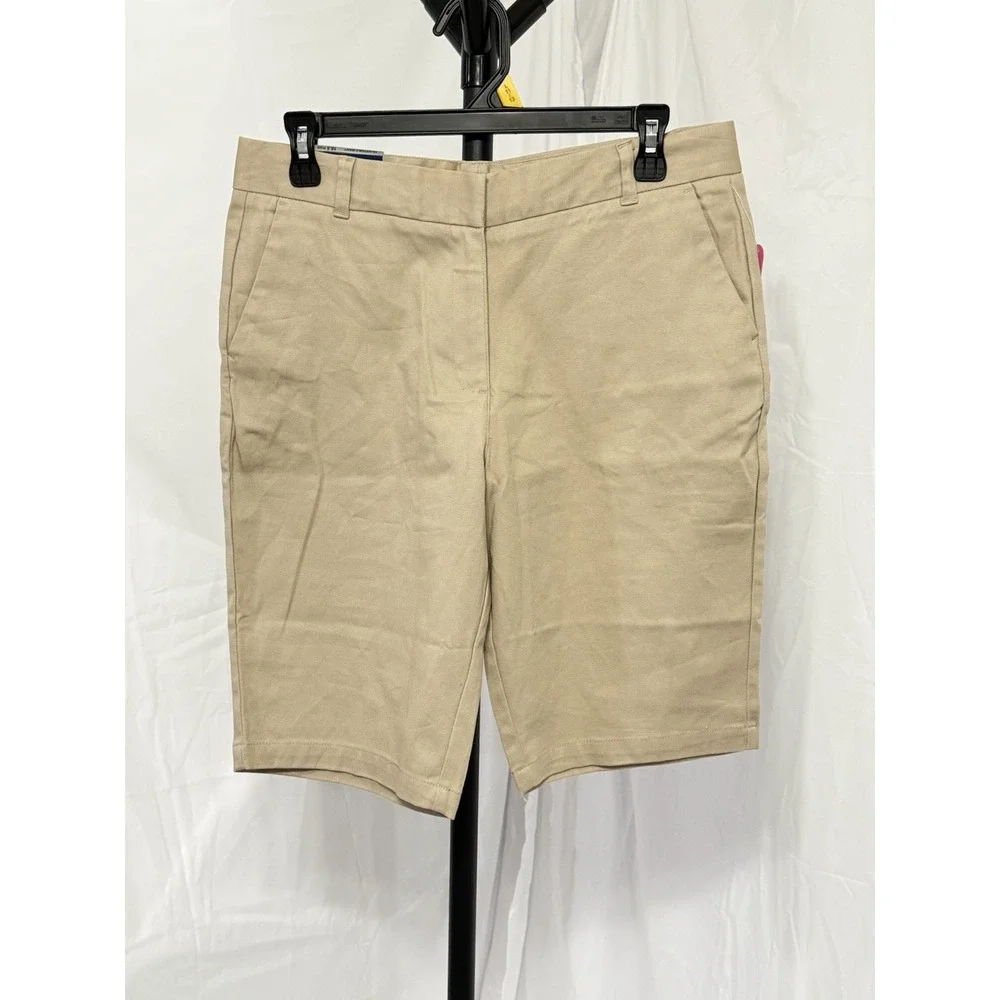 NWT  IZOD Approved‎ School Wear Girls Shorts SZ 16.5 Plus Khaki adjustable Waist